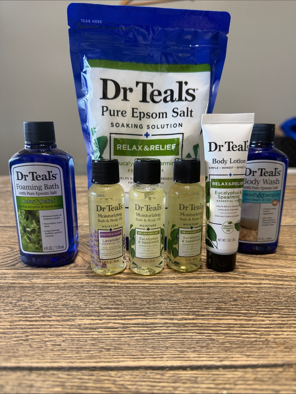 Dr Teals Relax & Relief Bath and Body Set — Epsom Salt Foaming Bath Lotion Oil